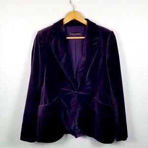 Vintage Escada Purple Eggplant 🍆 Crushed VelvetVelour Western StitchTrim Blazer